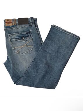 AXEL Slim Fit Men's Blue Jeans Skim Boot Cut with Stretch Size 38x32 NWT